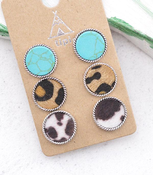 Studded Circle Earring Set