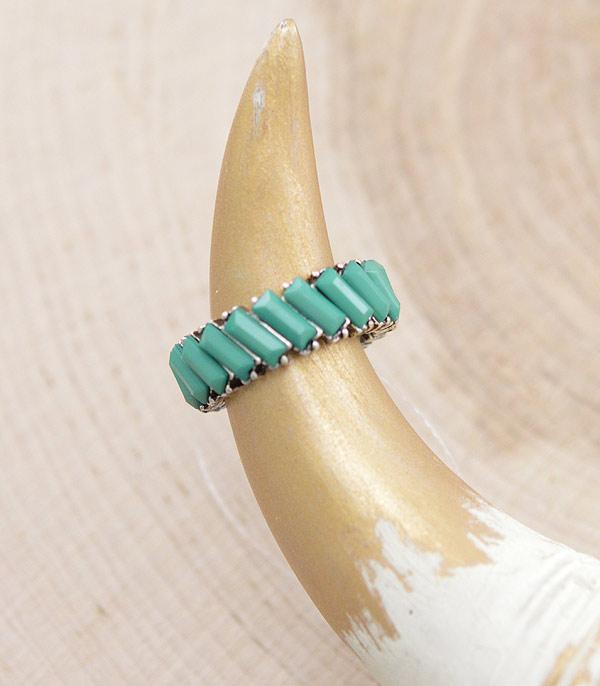 Teal Bead Ring