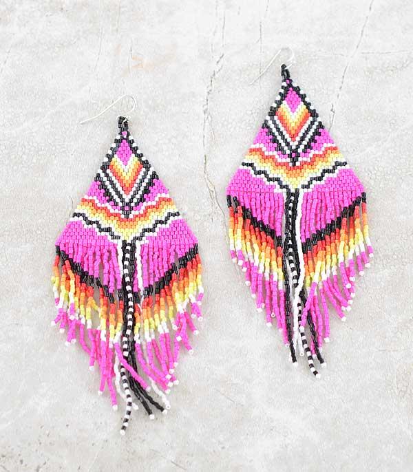 Pink Beaded Earring