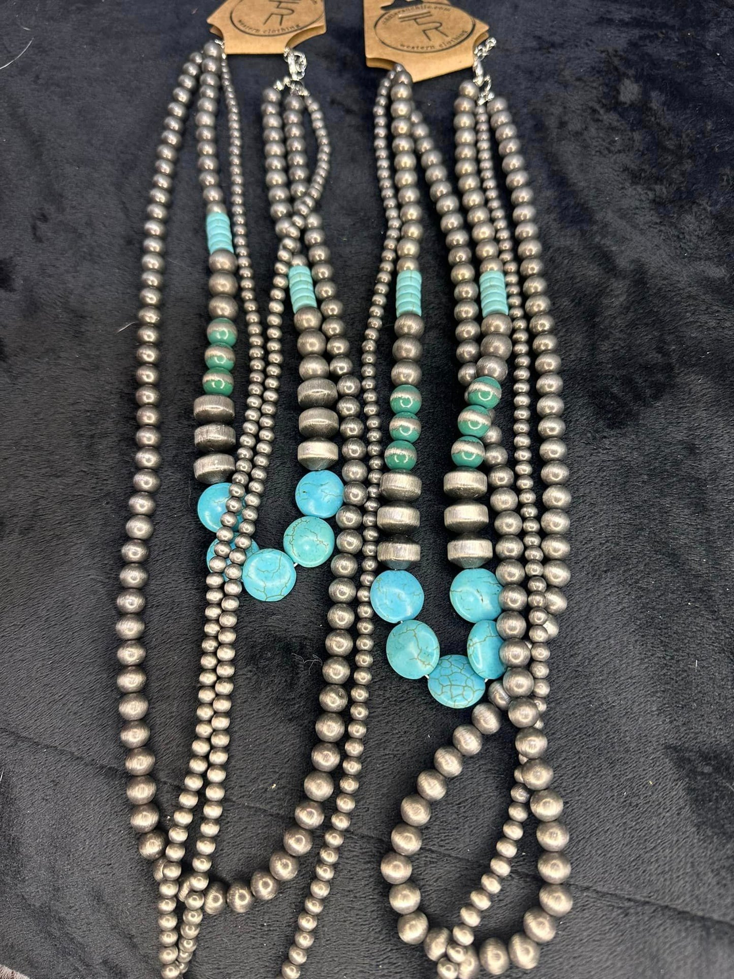 Western Navajo Pearl Layered Necklace