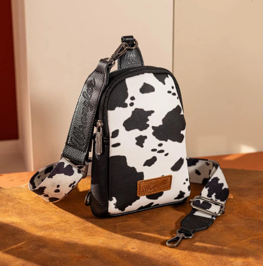 Wrangler Cow Print Sling Bag