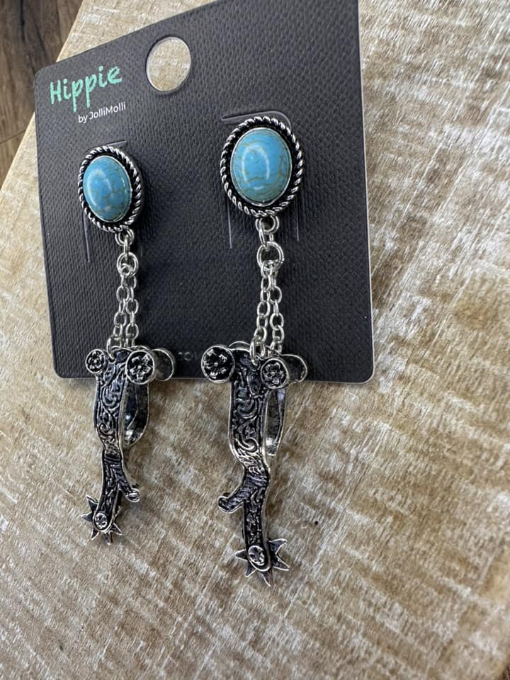 Turquoise Spur Earrings