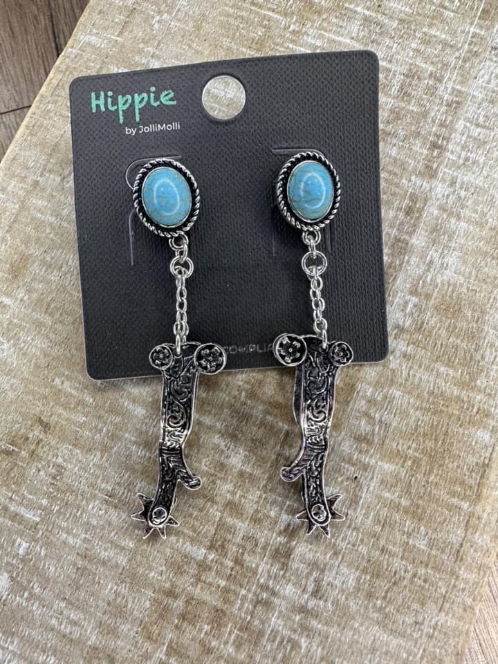 Turquoise Spur Earrings