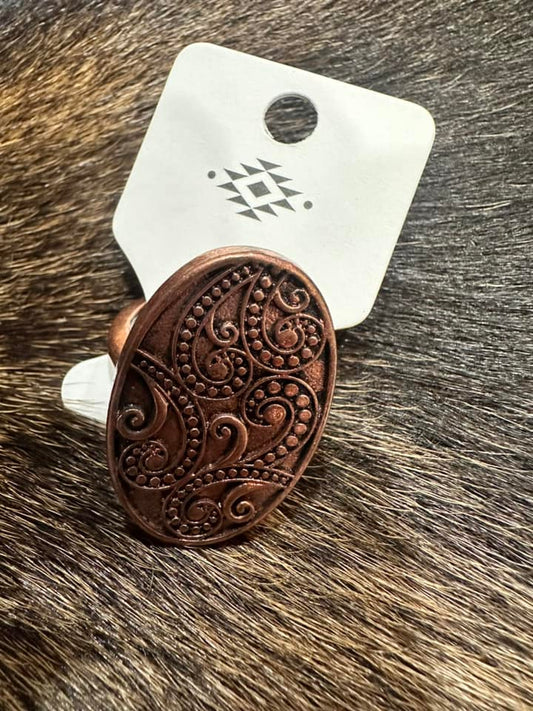 Paisley Copper Ring