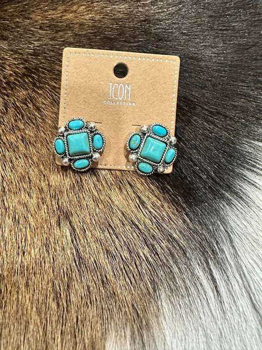 Studded Turquoise Earrings