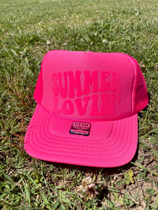 Summer Lovin Neon Pink Trucker Hat