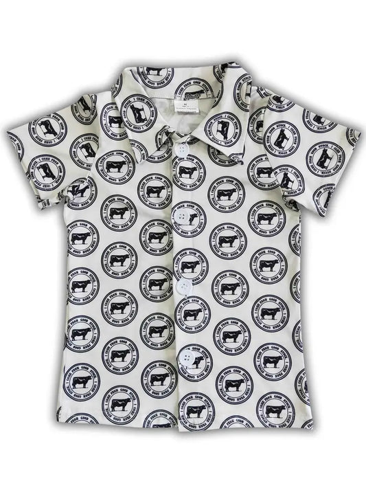 Boys Button Front Shirt Size 14-16