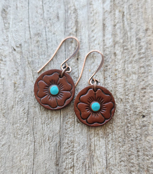 "Baylor" Handmade Leather Earrings