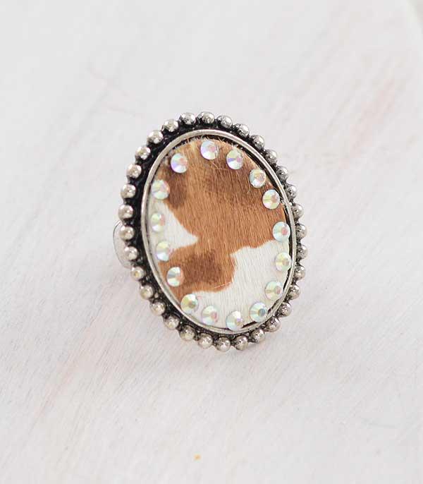 Oval Cowhide Ring