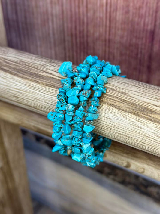 Turquoise Stone Wrap Bracelet