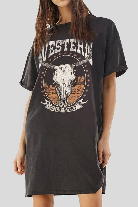 WESTERN WILD WEST T-SHIRT DRESS