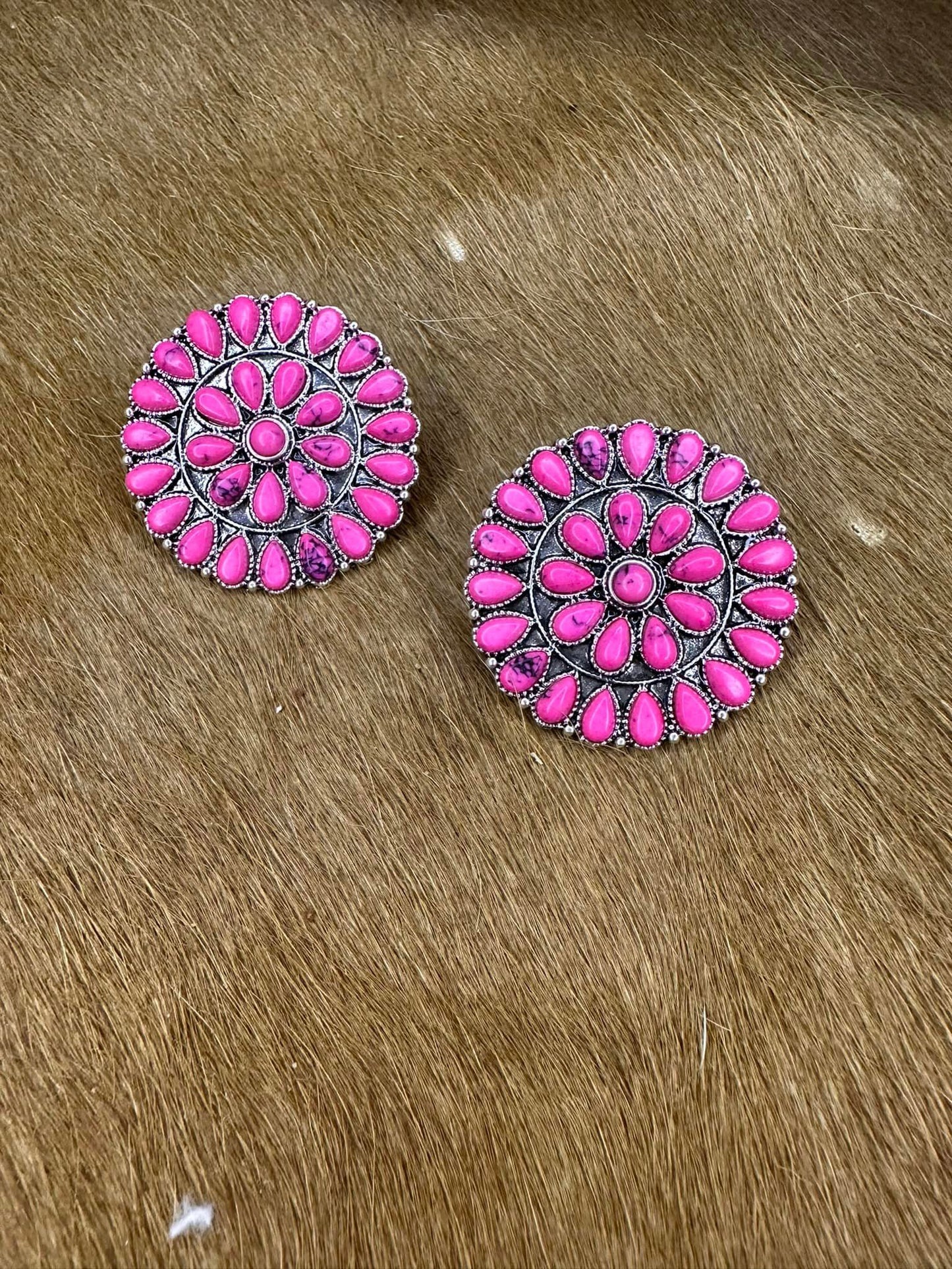 Pink Concho Earrings