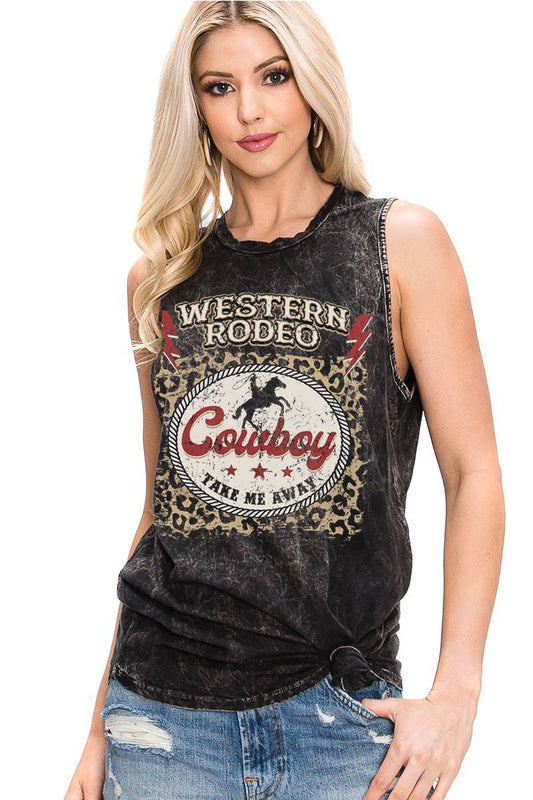 Western Rodeo Cowboy Tank Top