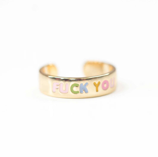 Statement Adjustable Ring, Fuck You Ring, Stackable Ring