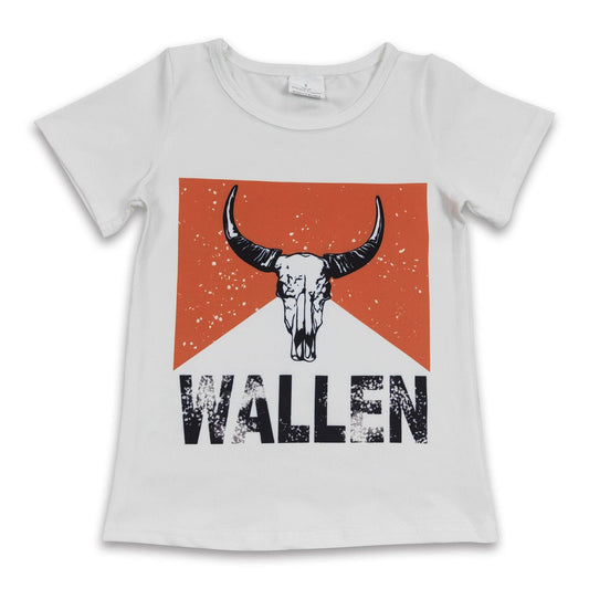 Bull skull Wallen short sleeves western girls shirt