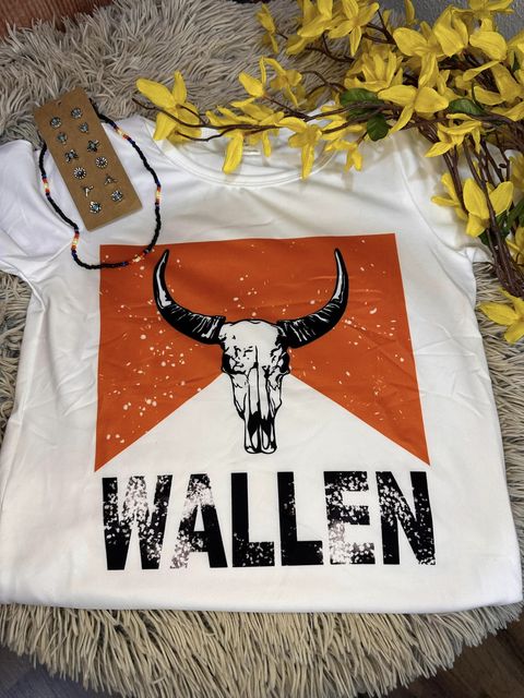 Bull skull Wallen short sleeves western girls shirt