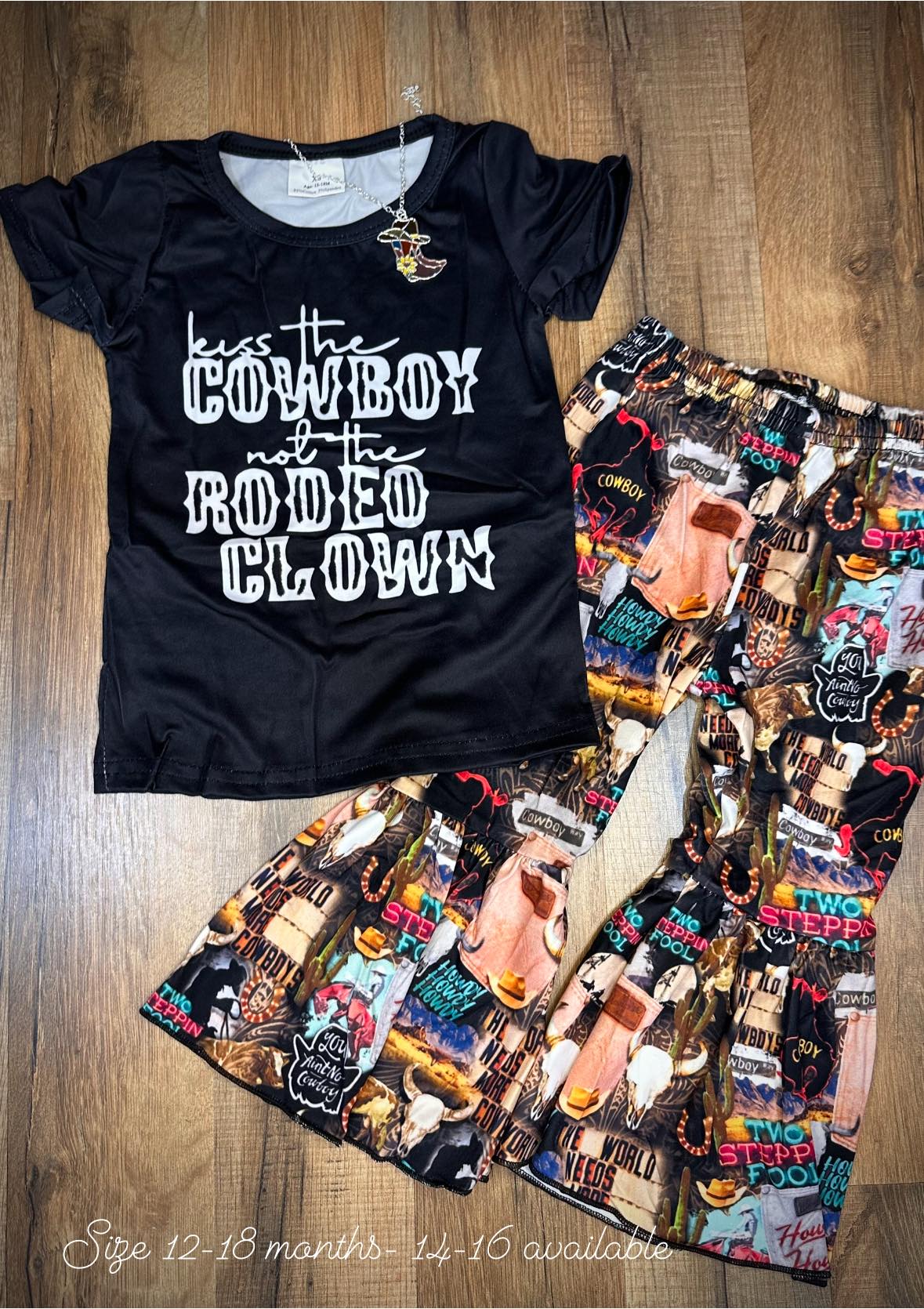 Kiss the Cowboys Girls Flare Pants Rodeo Outfirt