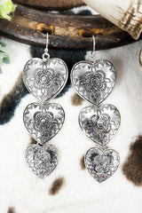 Western Dangle Heart Earrings