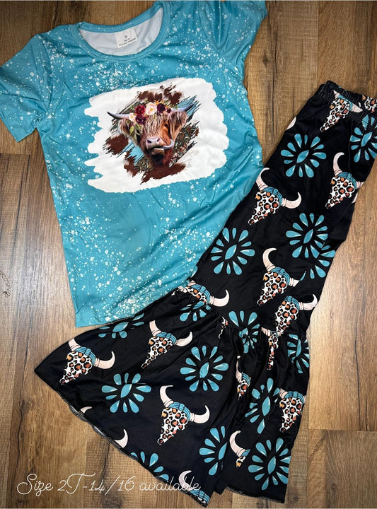 Turquoise Girls/Kids Youth Rodeo Outfit